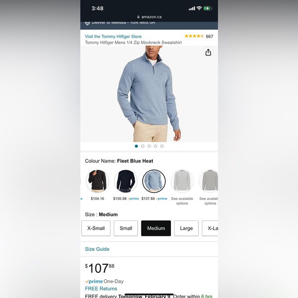 Tommy Hilfiger Mens 1/4 Zip Mockneck Sweatshirt - Picture 7 of 7